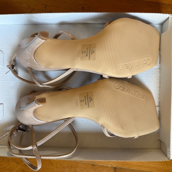 Calvin Klein Women's Tegin Heeled Sandal, Nude, 7.5 - Picture 4 of 6